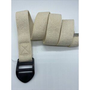 Men's Woven Cotton Beige Yoga Strap Military Belt Size Large 42 Inches End-End